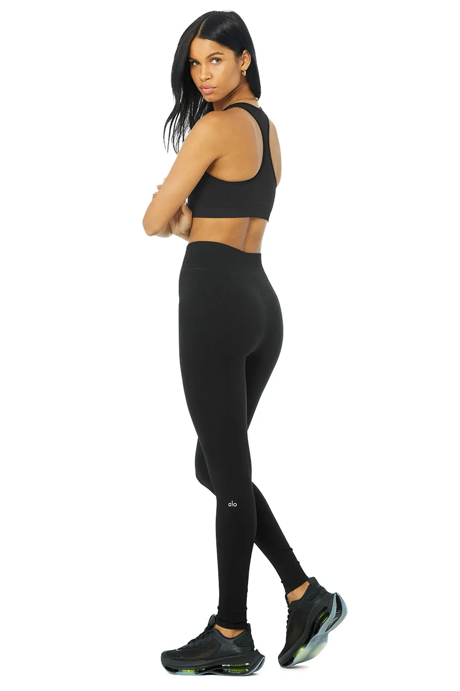 Seamless Ribbed Bra & Seamless High-Waist Ribbed Legging Set