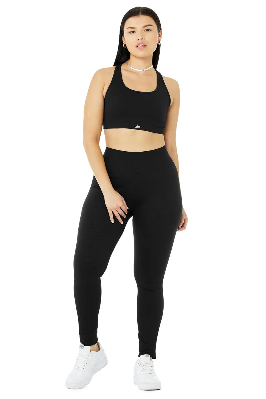 Seamless Ribbed Bra & Seamless High-Waist Ribbed Legging Set