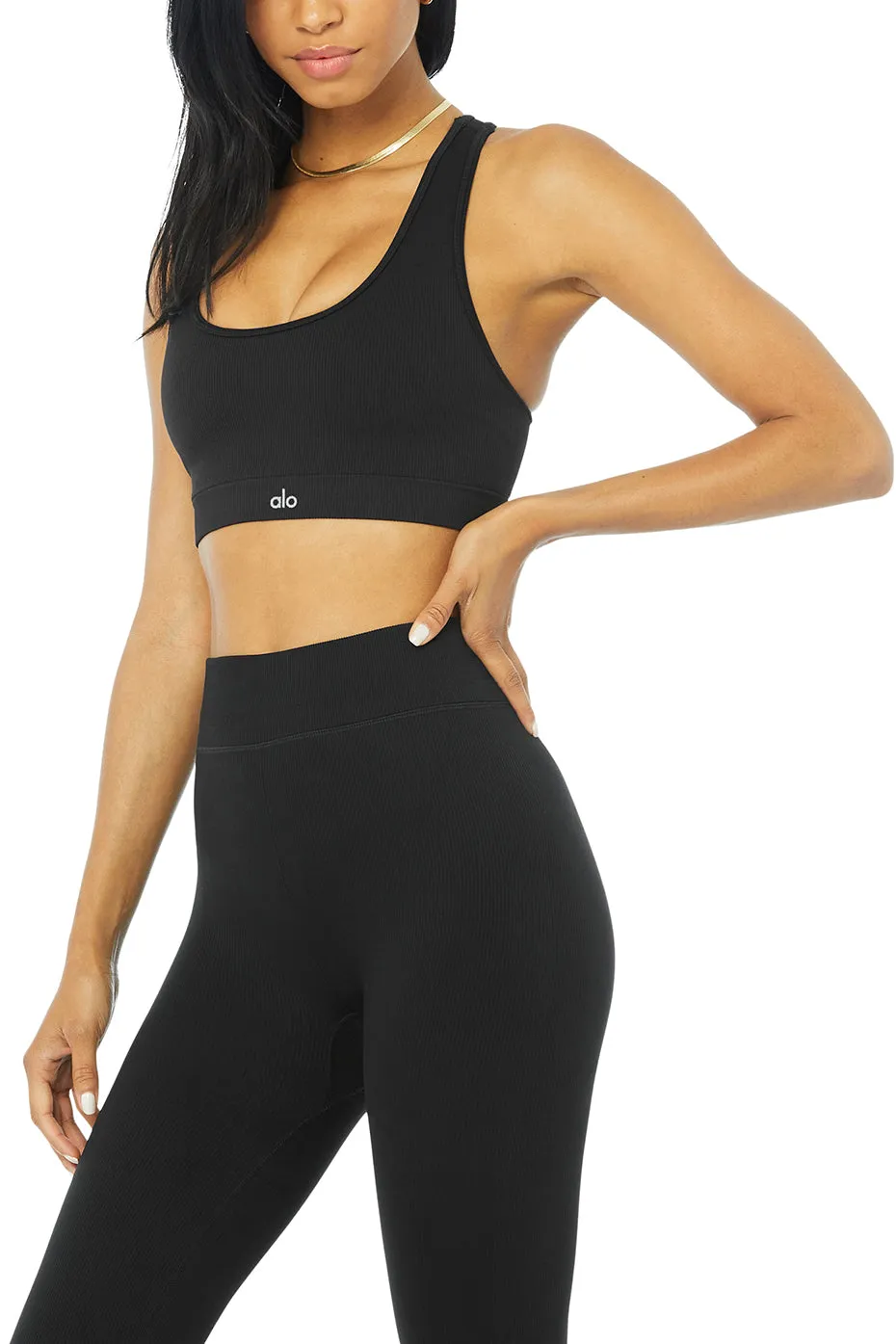 Seamless Ribbed Bra & Seamless High-Waist Ribbed Legging Set