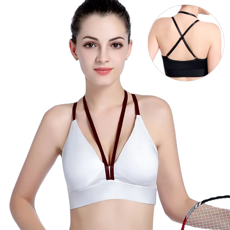 Sexy Backless Deep V Shockproof Sport Bra