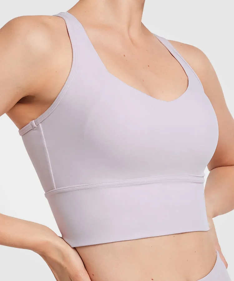 Shift Scoop Neckline Longline Mesh Padded Yoga Bra | Women's Light Support Sports Bra