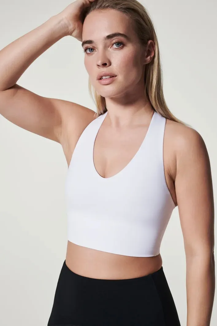 Spanx White Longline Med Impact Bra