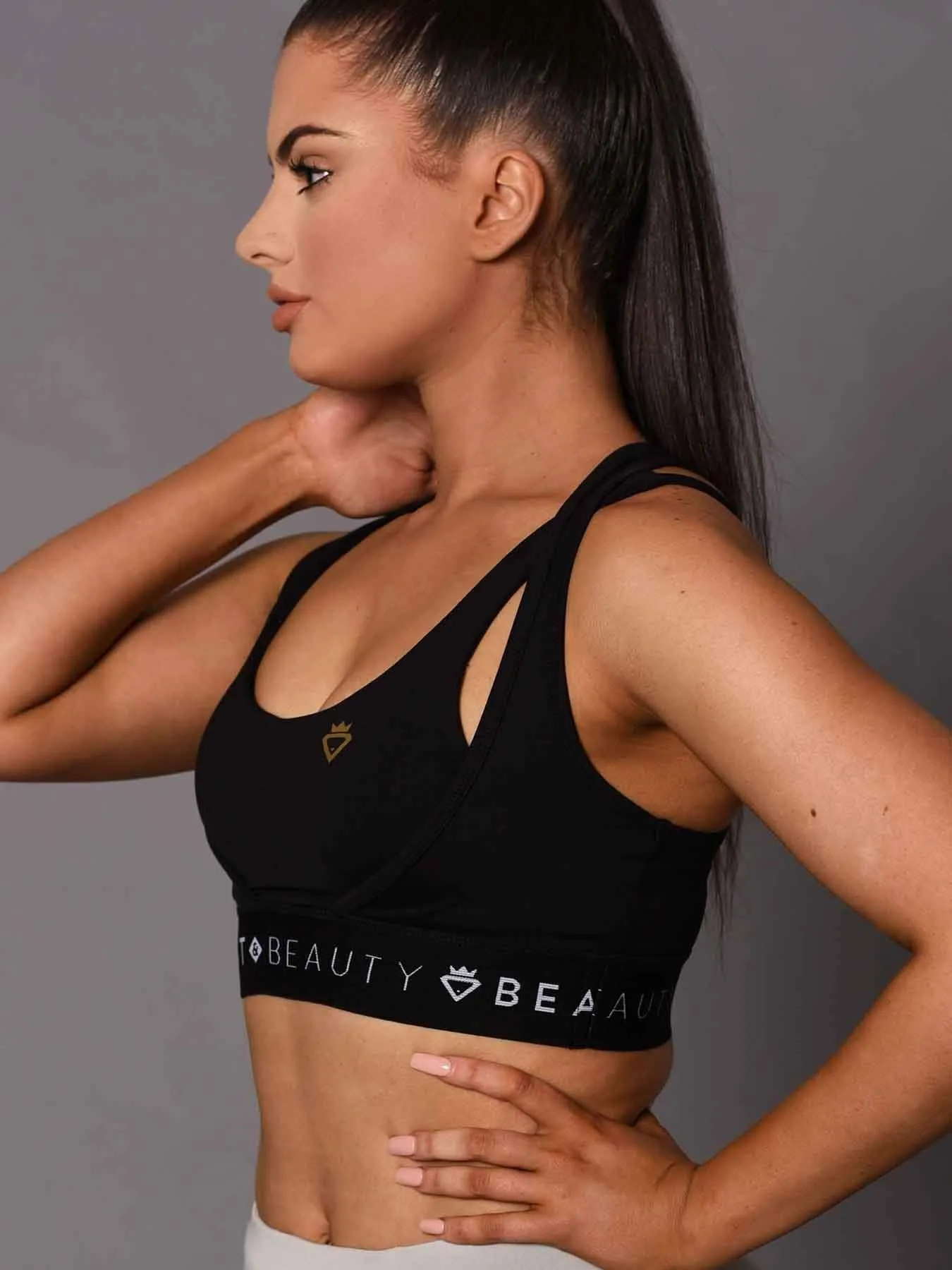 Sports Bra 2 Tone Black and Black