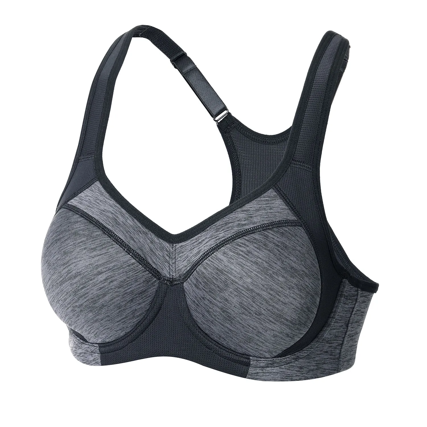 Sports Bra Women's Moisture-wicking High Impact Minimize Padded Full Support Racerback Underwire Sports Bra Top