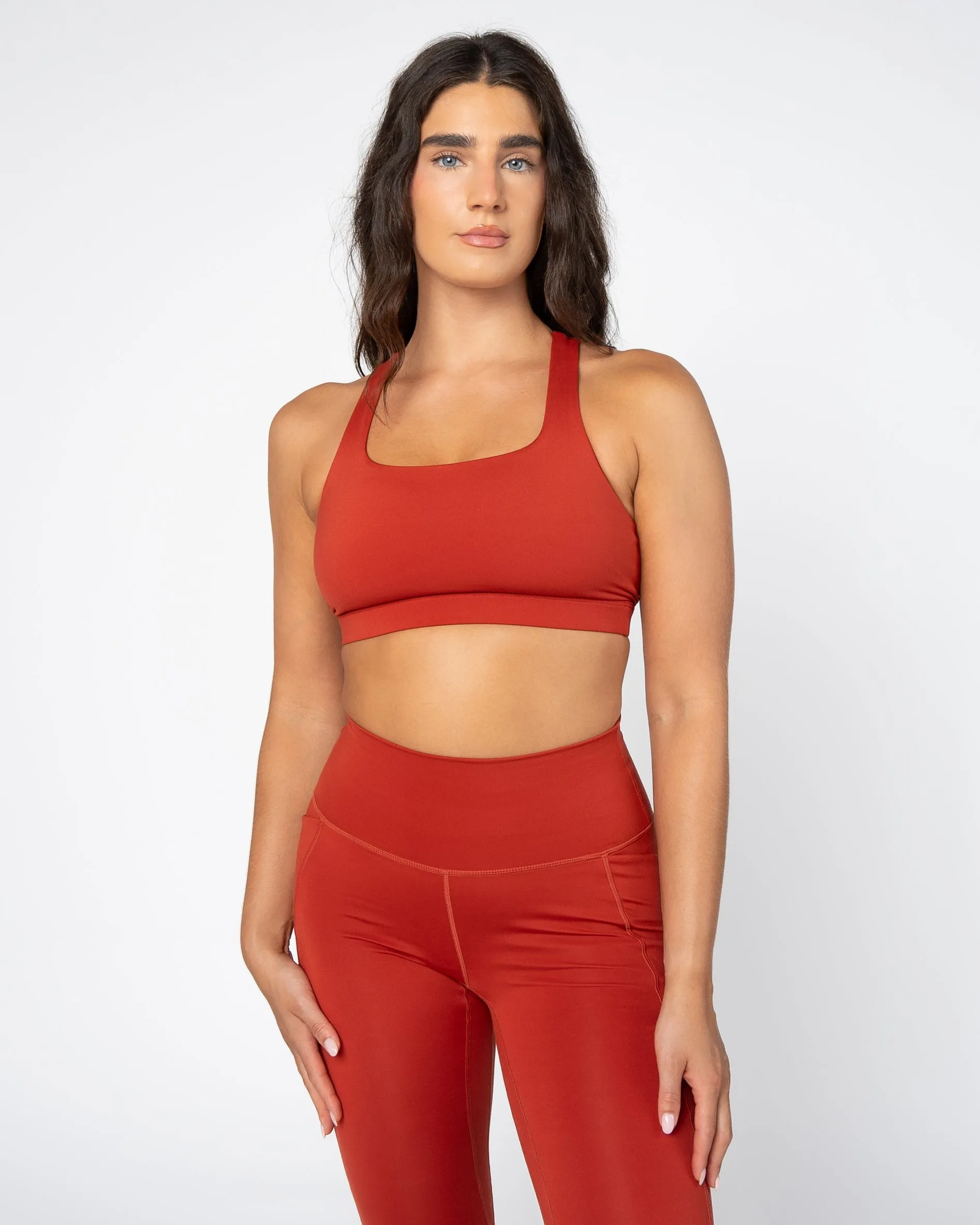 Square Neck Bra - Cayenne