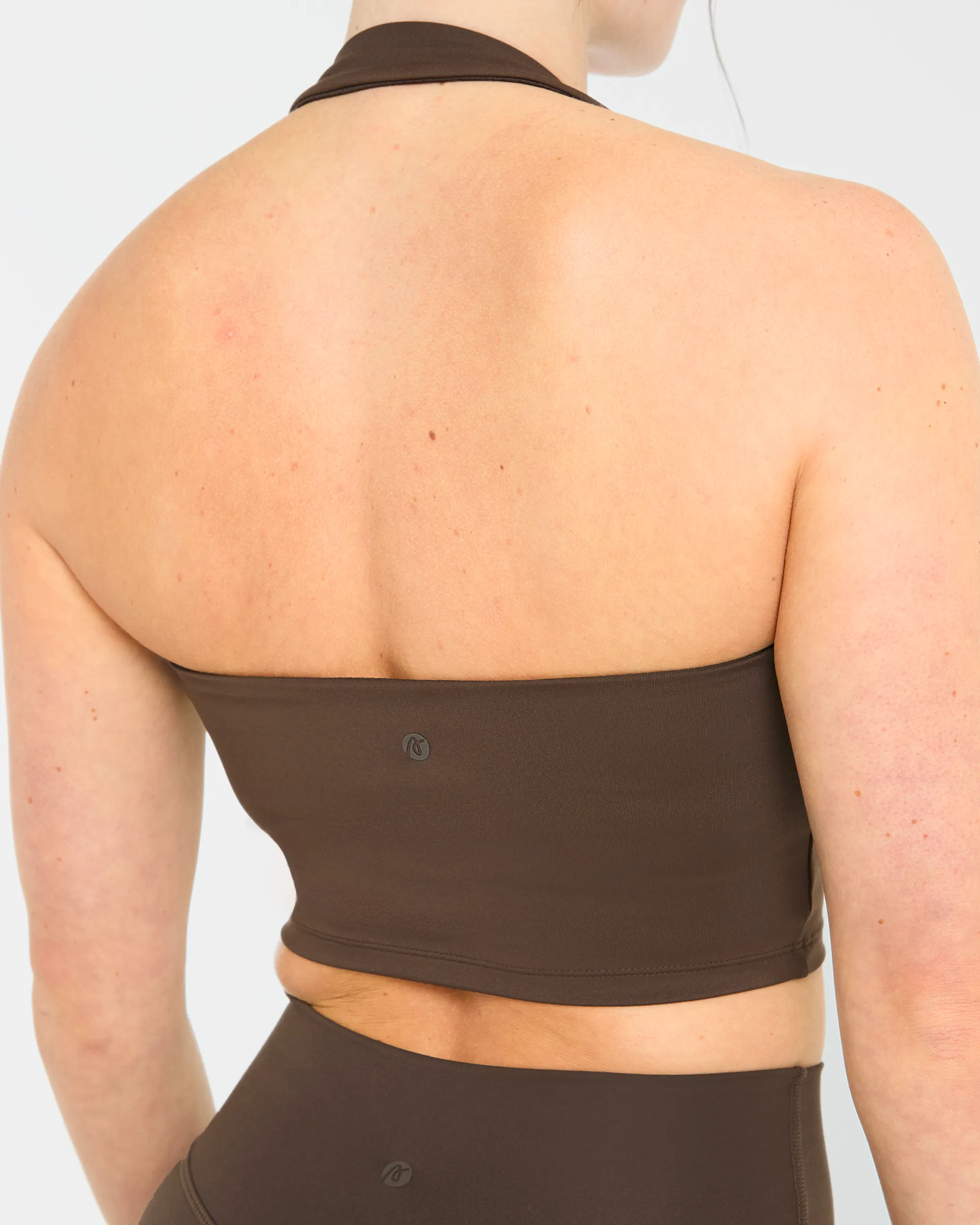 Staple Halterneck Crop Top - Brown