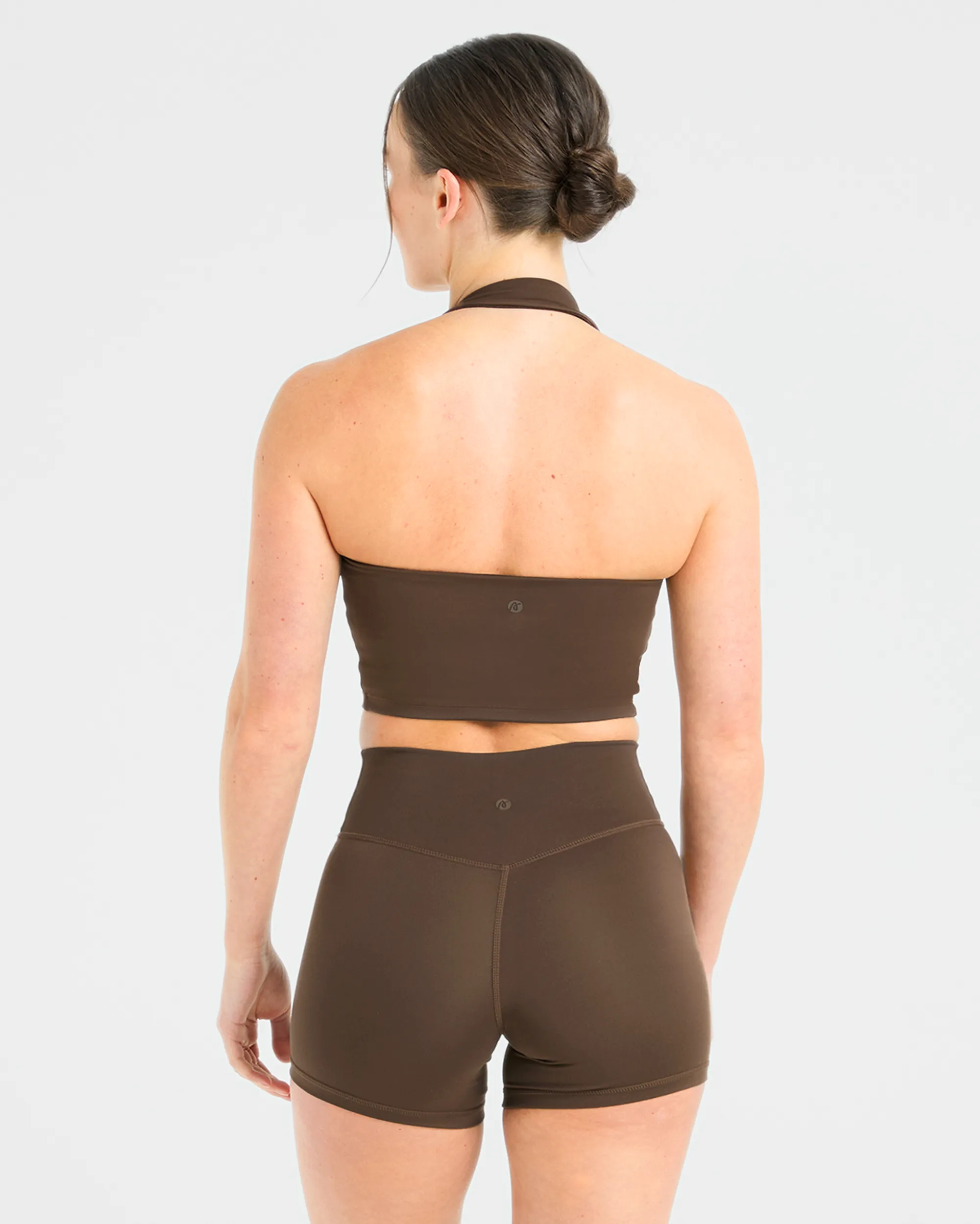 Staple Halterneck Crop Top - Brown