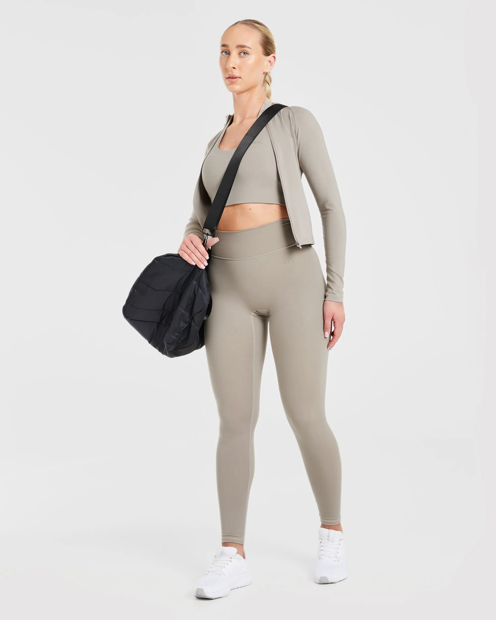 Staple Halterneck Crop Top - Muted Taupe