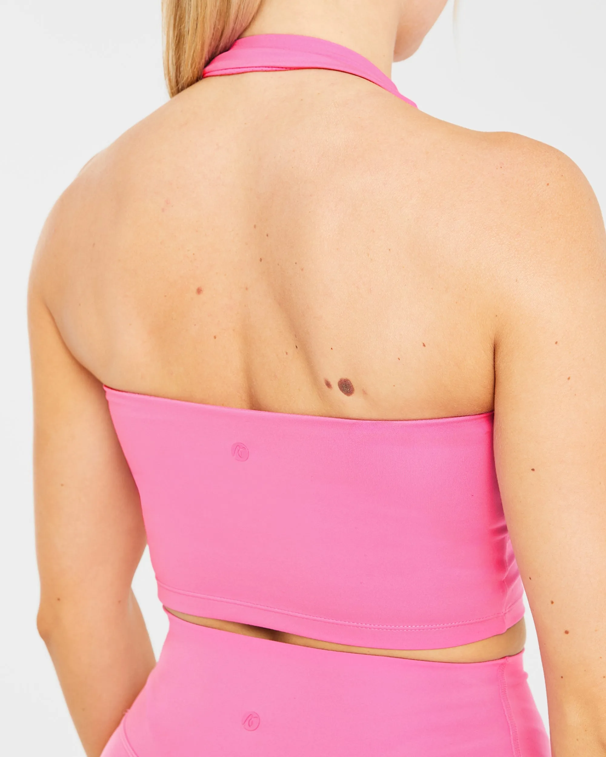 Staple Halterneck Crop Top - Summer Pink