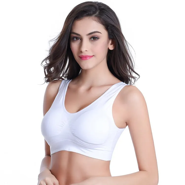 Sweat-absorption and Flash Drying Medium Support Plus Size Wireless Sports Bra