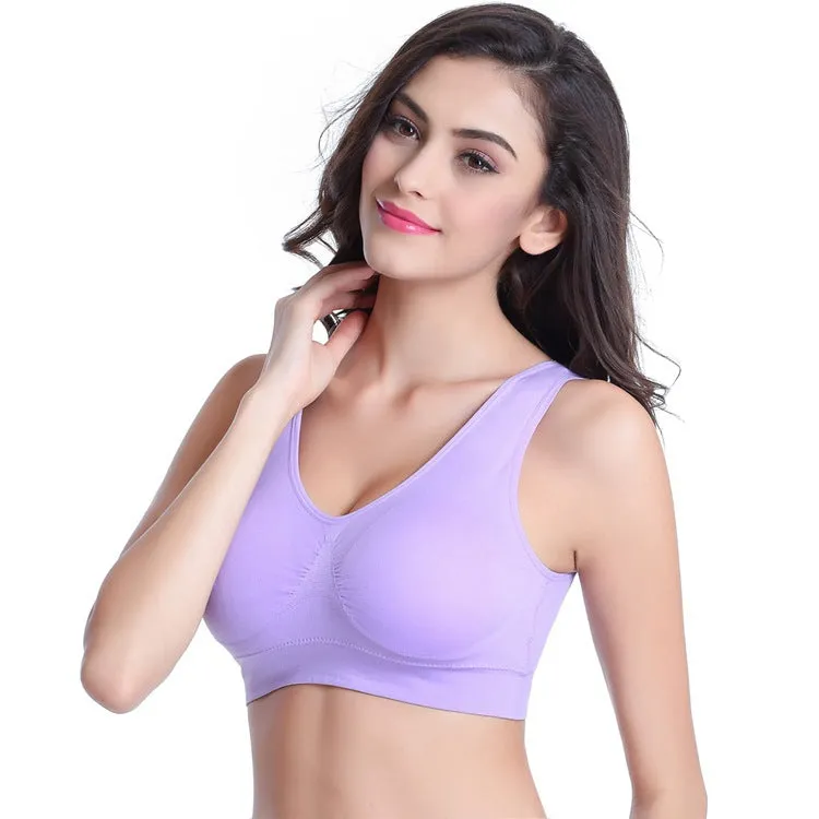 Sweat-absorption and Flash Drying Medium Support Plus Size Wireless Sports Bra