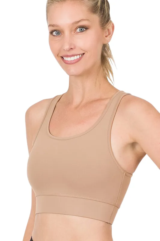 'That Girl' / Nude Athletic Racerback Padded Sports Bra