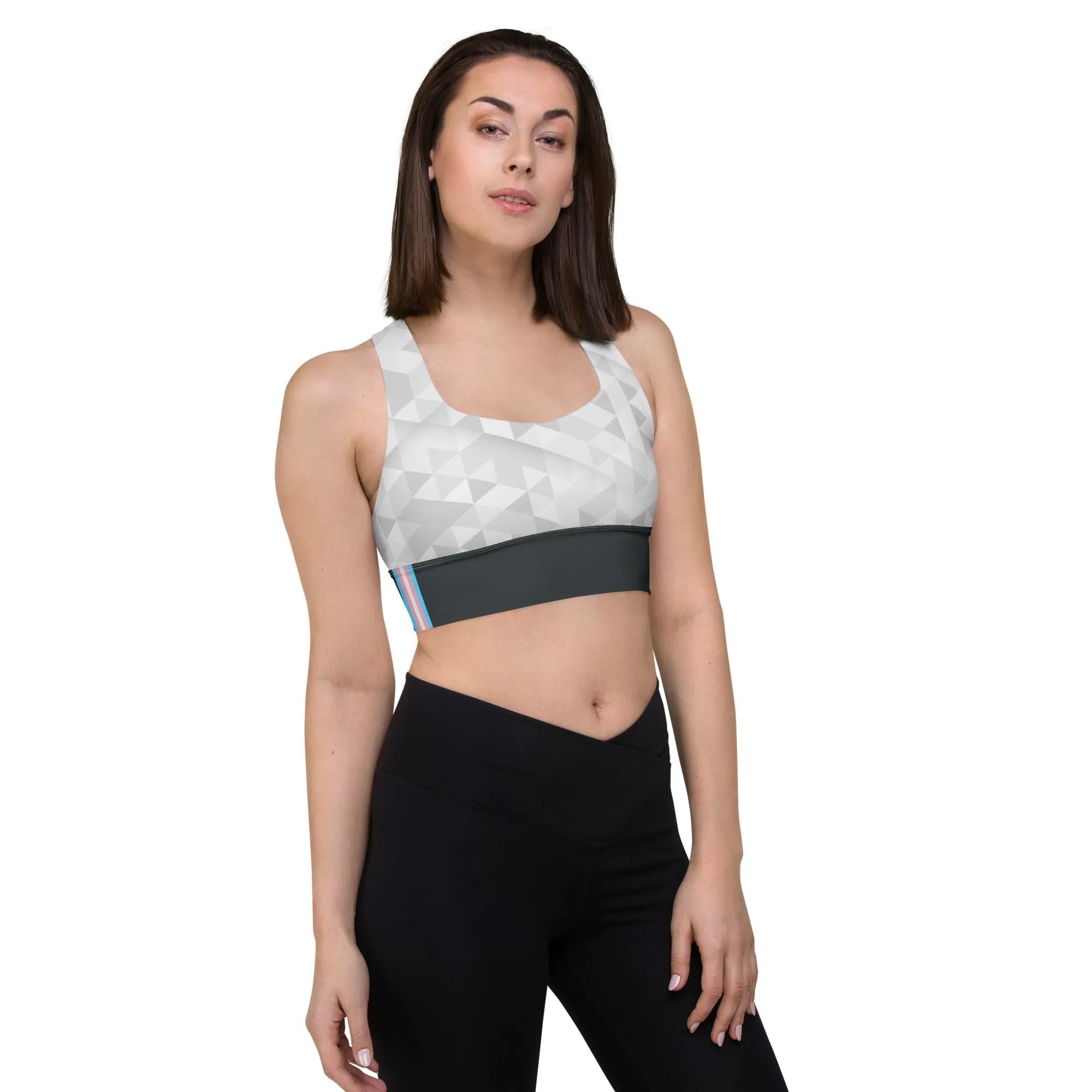 Trans Triangle Pattern Longline Sports Bra