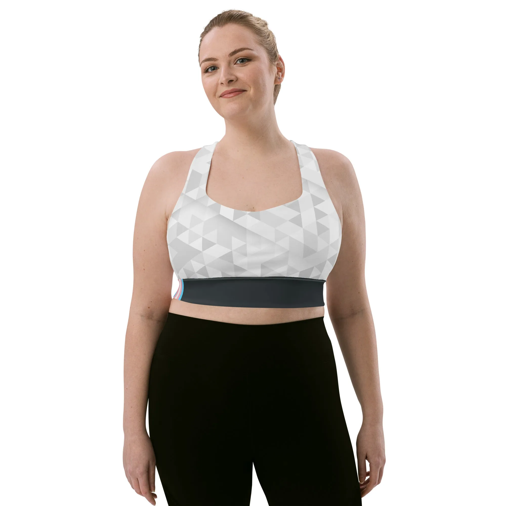 Trans Triangle Pattern Longline Sports Bra