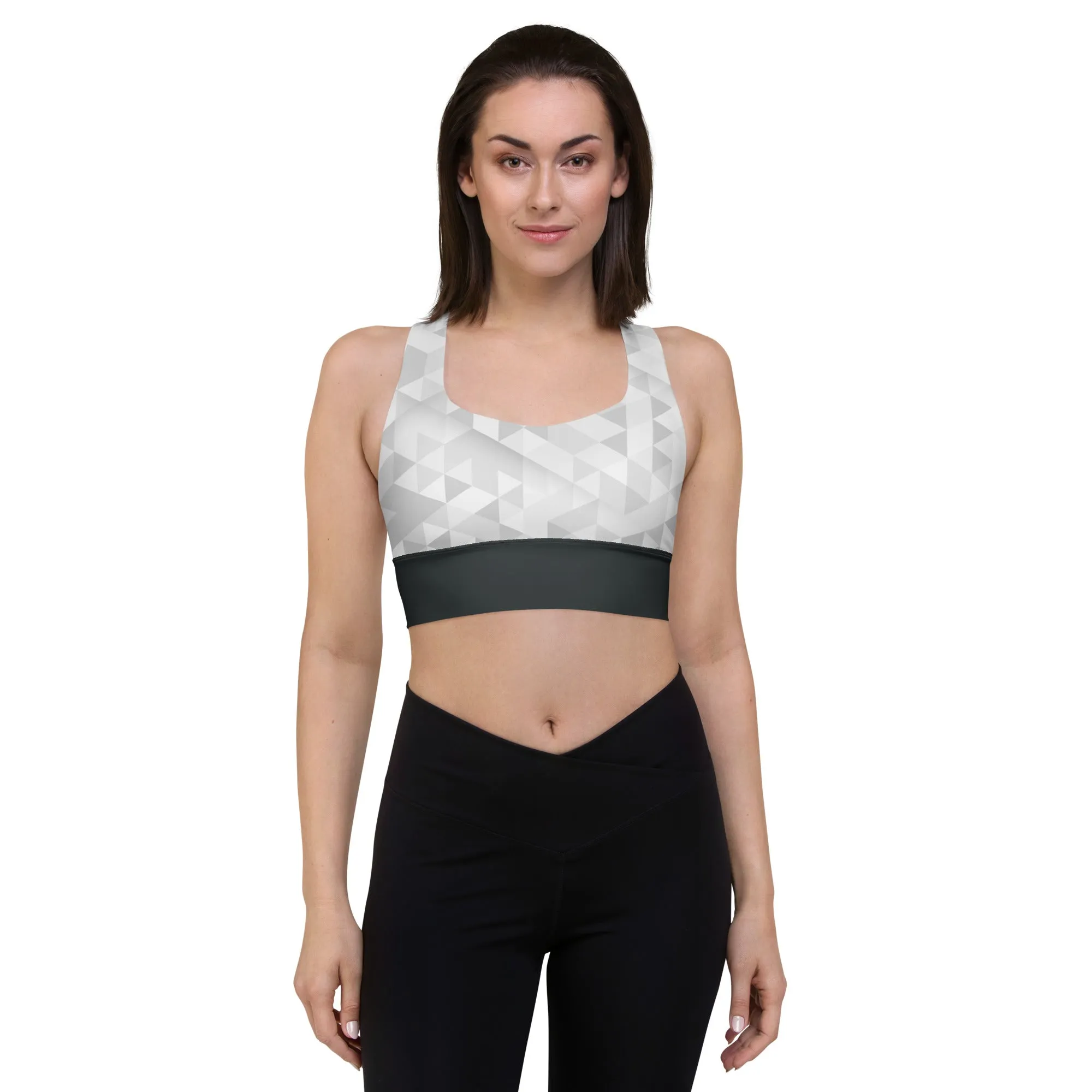 Trans Triangle Pattern Longline Sports Bra