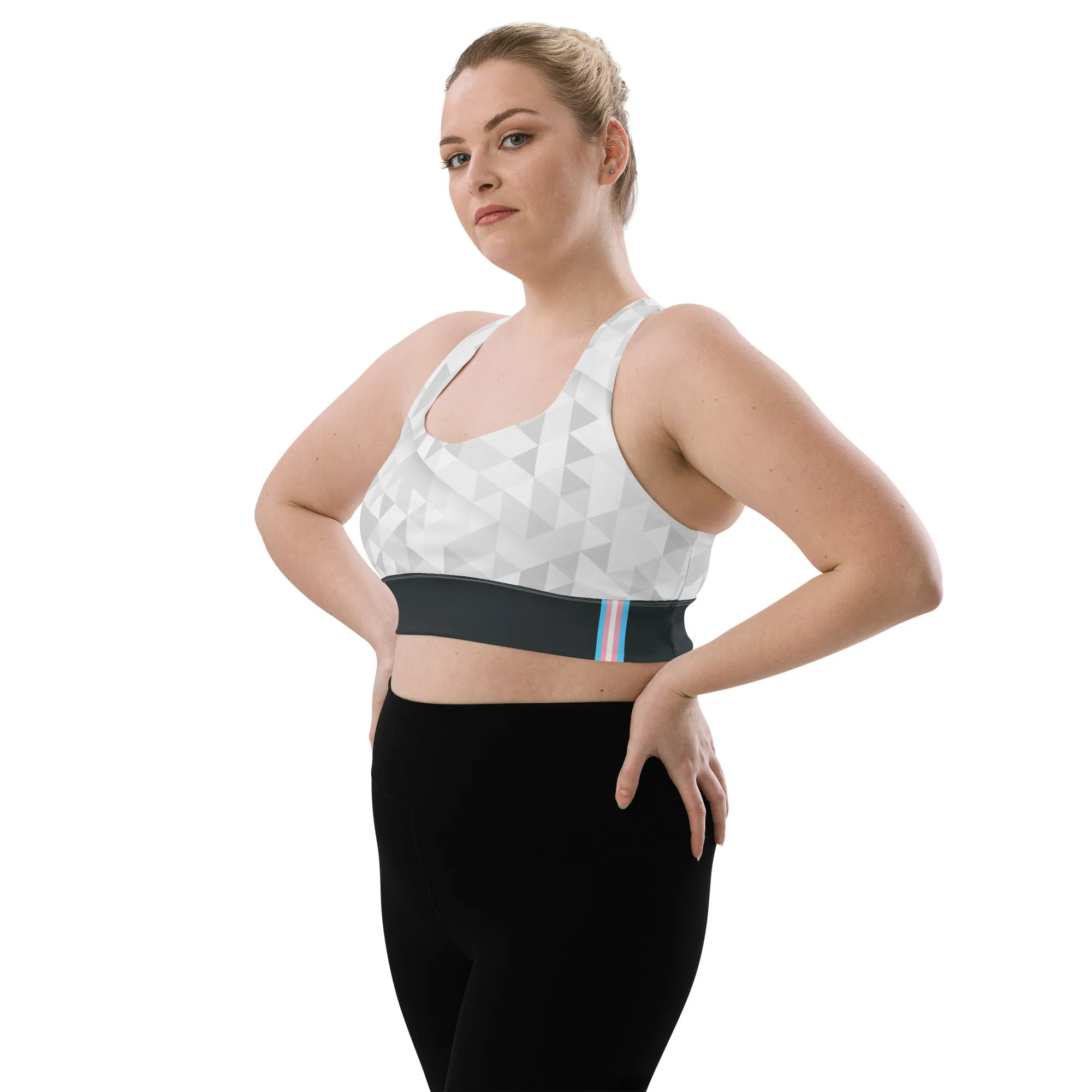 Trans Triangle Pattern Longline Sports Bra