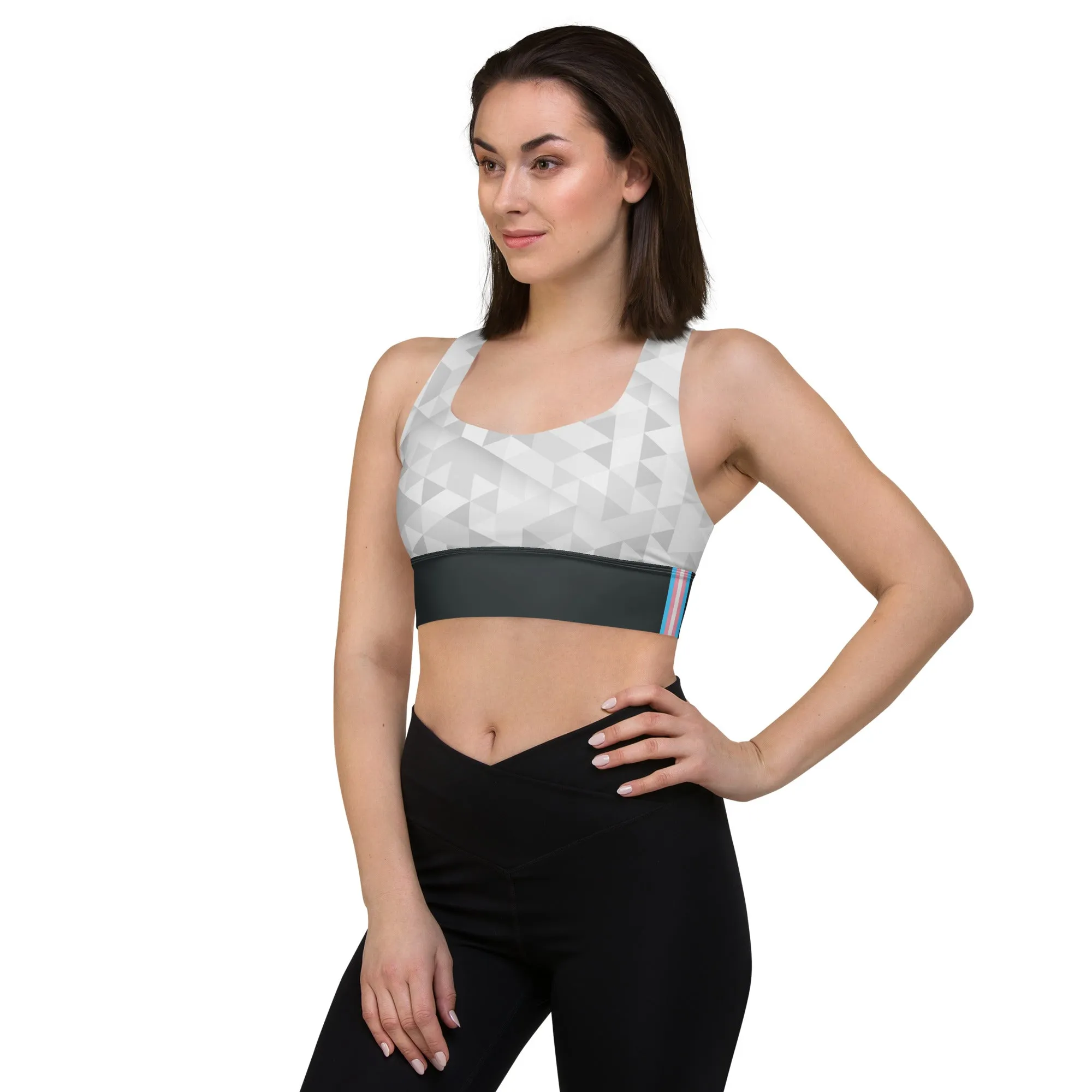 Trans Triangle Pattern Longline Sports Bra