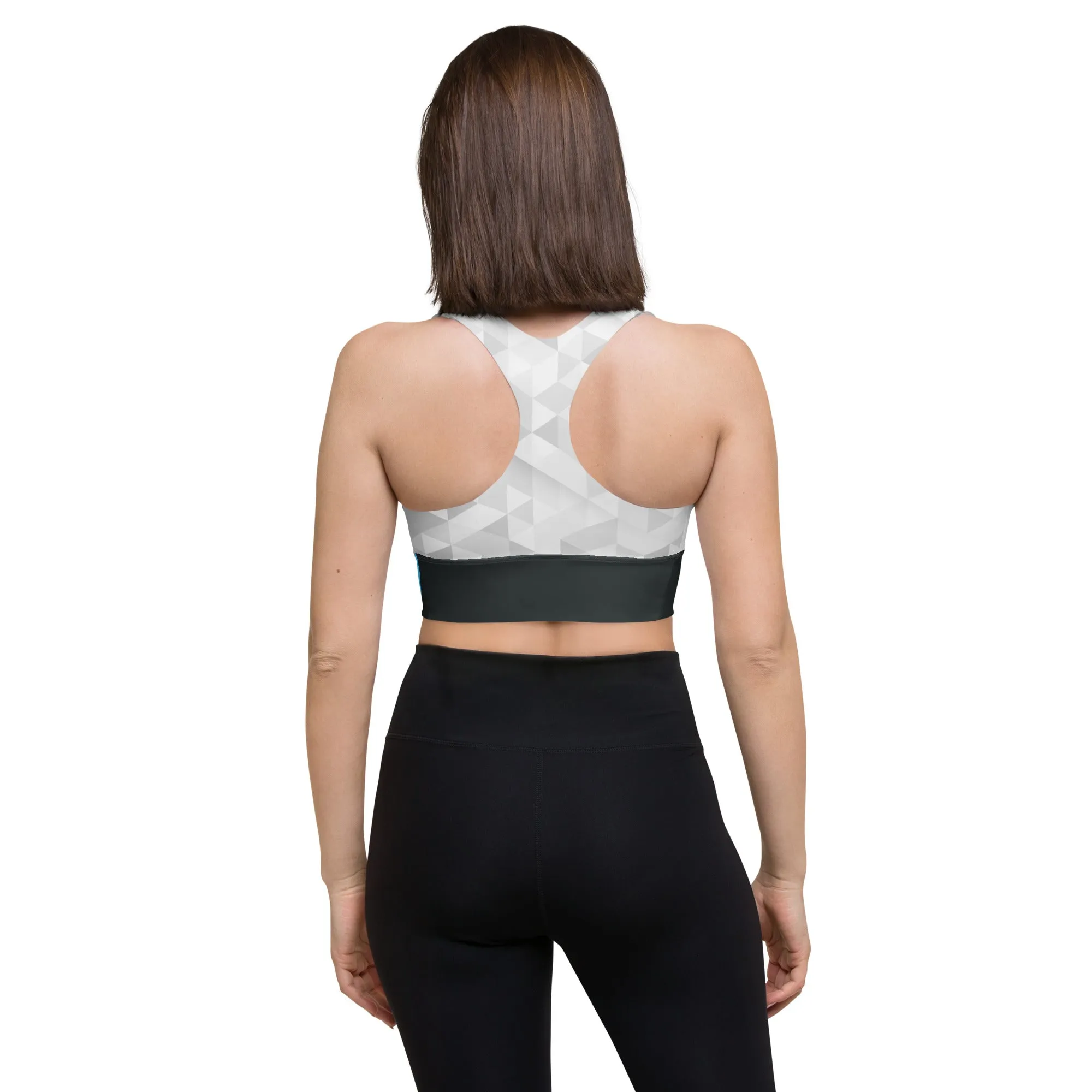 Trans Triangle Pattern Longline Sports Bra