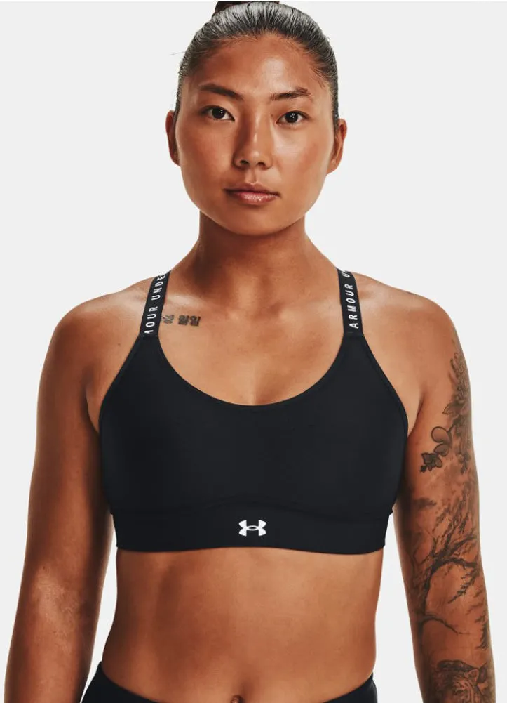 UA Infinity Mid Covered Bra in Black by Under Armour