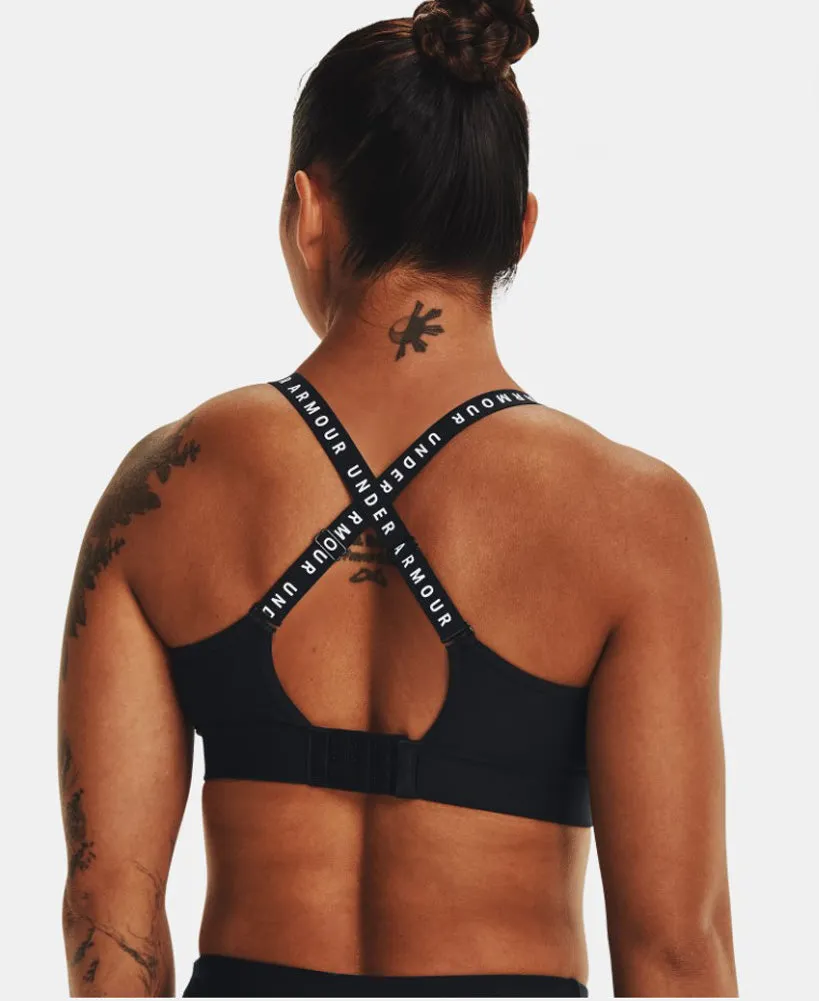 UA Infinity Mid Covered Bra in Black by Under Armour