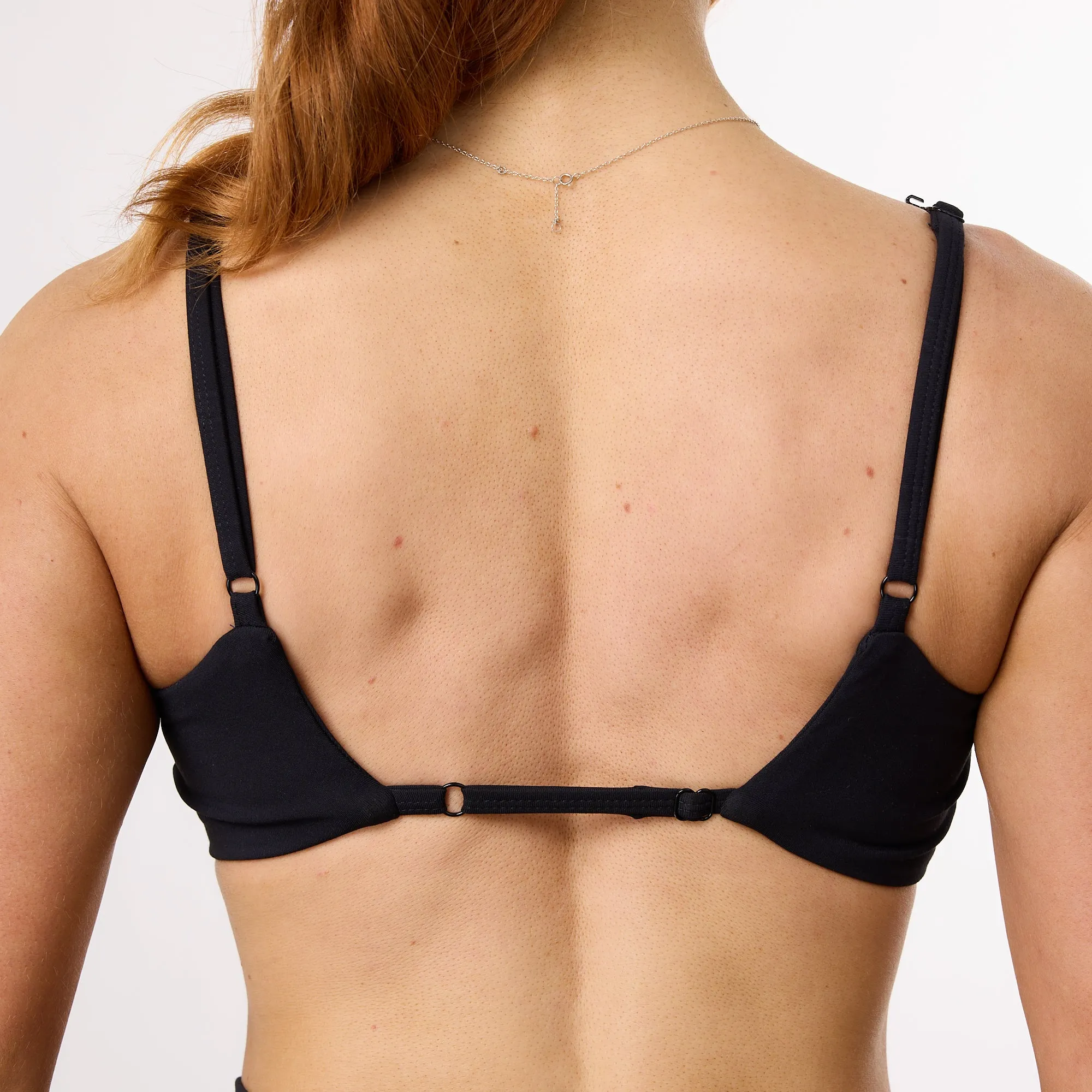 Vanquish Enhance Black Minimal Open Back Bra