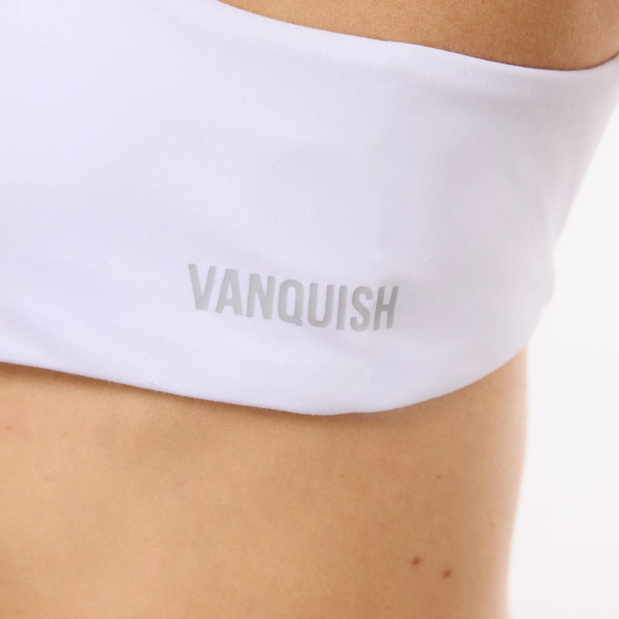 Vanquish Enhance Wimbledon White Minimal Open Back Bra