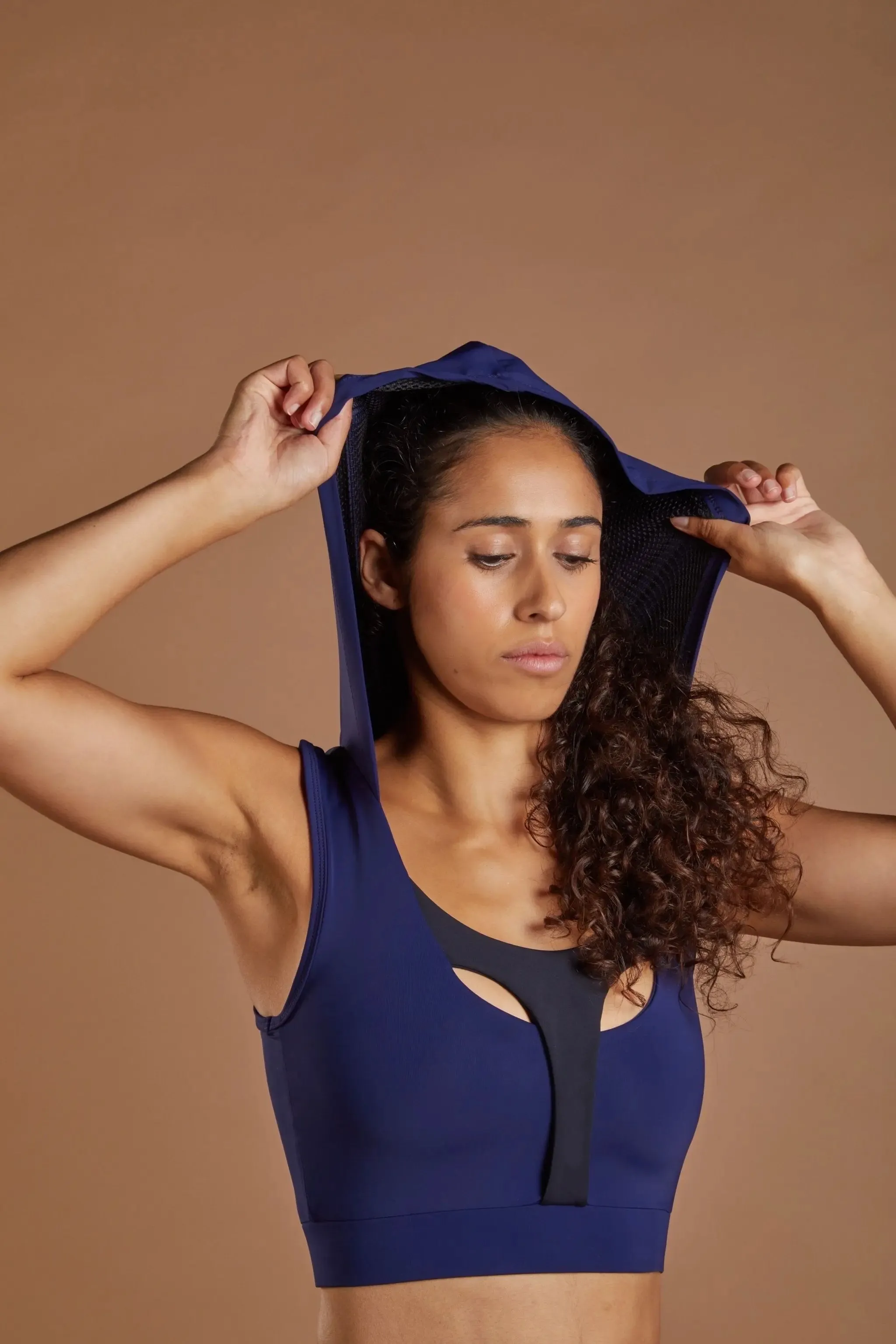 Women's Hooded Sports Bra - Navy