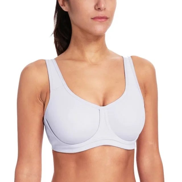 Women's Max Control Solid High Impact Plus Size Underwire Sports Bra